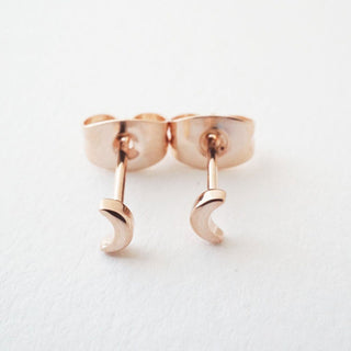 Mini Moon Stud Earrings - Honeycat Jewelry