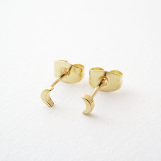 Mini Moon Stud Earrings - Honeycat Jewelry