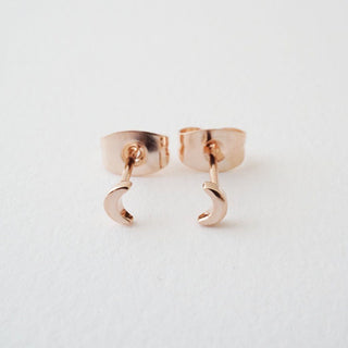 Mini Moon Stud Earrings - Honeycat Jewelry