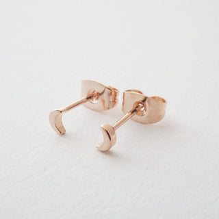 Mini Moon Stud Earrings - Honeycat Jewelry