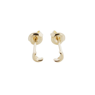Mini Moon Studs, 14k Gold - Honeycat Jewelry