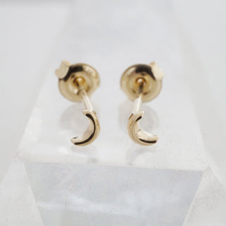 Mini Moon Studs, 14k Gold - Honeycat Jewelry