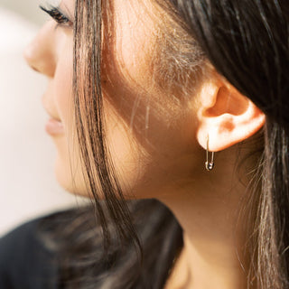 Mini Safety Pin Hoops - Honeycat Jewelry