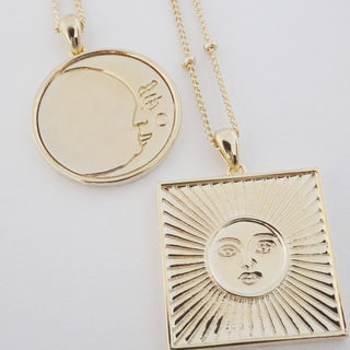 Moon Face Pendant Necklace - Honeycat Jewelry