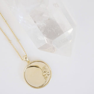 Moon Face Pendant Necklace - Honeycat Jewelry