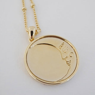 Moon Face Pendant Necklace - Honeycat Jewelry