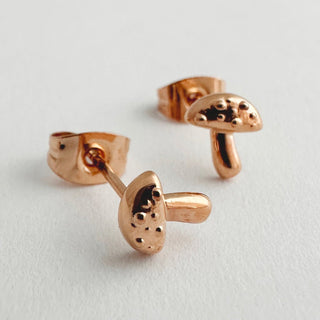 Mushroom Stud Earrings - Honeycat Jewelry