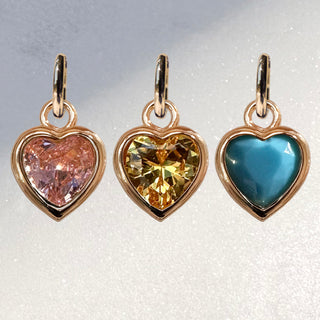 Birthstone Heart Charm (October - December)