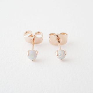 Opal Orb Solitaire Studs - Honeycat Jewelry