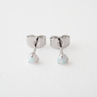 Opal Orb Solitaire Studs - Honeycat Jewelry