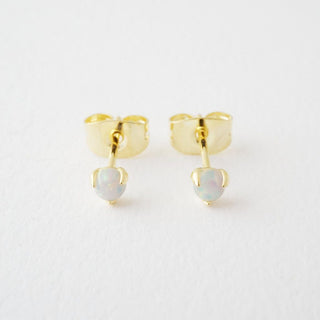 Opal Orb Solitaire Studs - Honeycat Jewelry