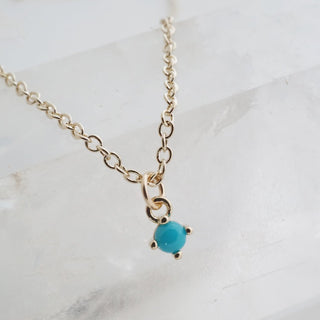 Petite Birthstone Charm Necklace - Honeycat Jewelry