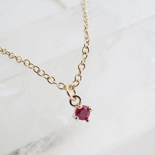 Petite Birthstone Charm Necklace - Honeycat Jewelry