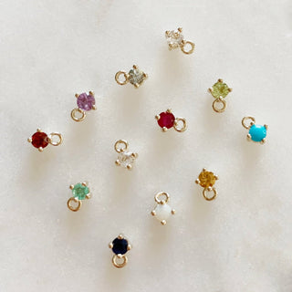 Petite Birthstone Charm Necklace - Honeycat Jewelry