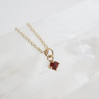 Petite Birthstone Charm Necklace - Honeycat Jewelry