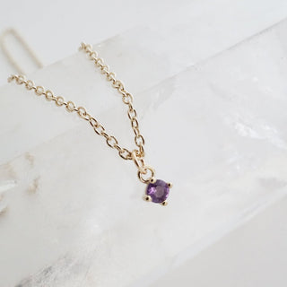 Petite Birthstone Charm Necklace - Honeycat Jewelry