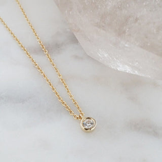 Petite Solitaire Necklace - Honeycat Jewelry