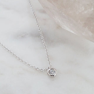 Petite Solitaire Necklace - Honeycat Jewelry