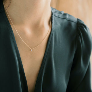 Petite Solitaire Necklace - Honeycat Jewelry