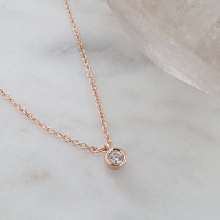 Petite Solitaire Necklace - Honeycat Jewelry