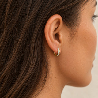 Pixie Crystal Square Hoops