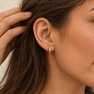 Pixie Crystal Square Hoops