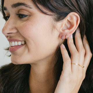Pixie Crystal Square Hoops