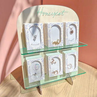 POP Display - Acrylic & Wood Retail Stand - Honeycat Jewelry