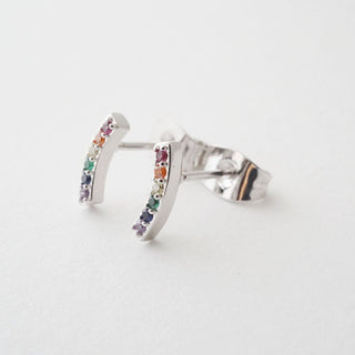 Rainbow Crystal Arc Earrings - Honeycat Jewelry