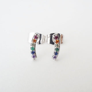 Rainbow Crystal Arc Earrings - Honeycat Jewelry