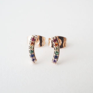 Rainbow Crystal Arc Earrings - Honeycat Jewelry