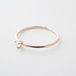 Rose Quartz Point Solitaire Ring - Honeycat Jewelry