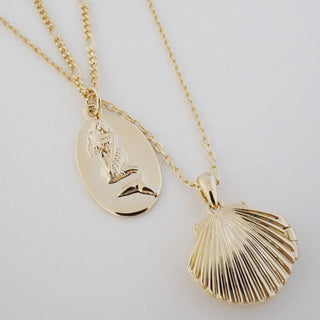 Shell Locket Necklace - Honeycat Jewelry