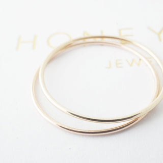 Skinny Stacking Ring, 14k Gold - Honeycat Jewelry