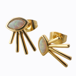 Spirit Beam Opal Studs - Honeycat Jewelry