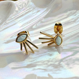 Spirit Beam Opal Studs - Honeycat Jewelry