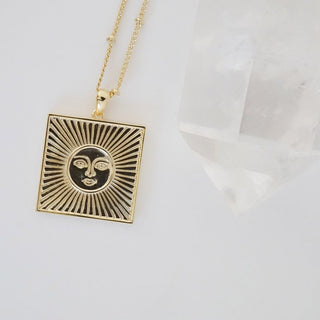 Sun Goddess Plate Necklace - Honeycat Jewelry