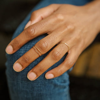 Super Skinny Hammered Stacking Ring Trio - Honeycat Jewelry