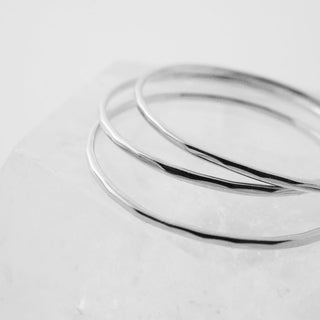 Super Skinny Hammered Stacking Ring Trio - Honeycat Jewelry