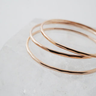 Super Skinny Hammered Stacking Ring Trio - Honeycat Jewelry