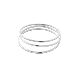 Super Skinny Hammered Stacking Ring Trio - Honeycat Jewelry