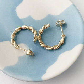 Thick Twist Hoops - Honeycat Jewelry