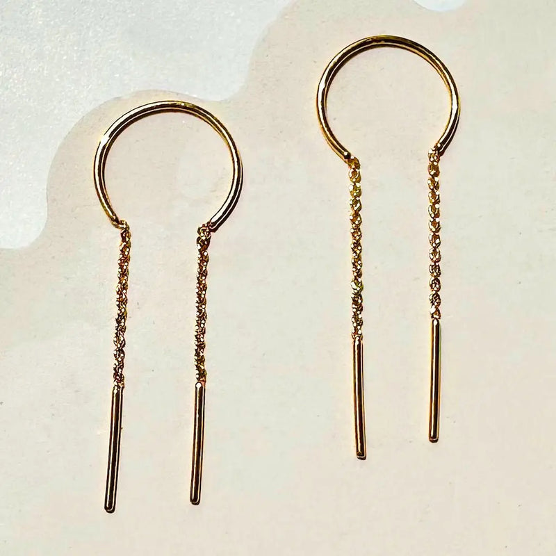 Stylish Threader Chime Earrings with slim bars, showcasing a modern, fun silhouette perfect for any occasion.