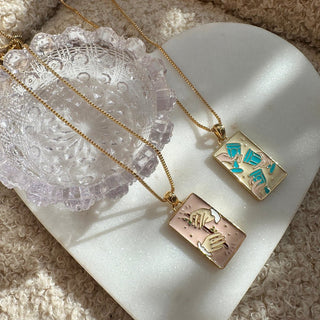 Three of Cups Tarot Pendant Necklace - Honeycat Jewelry