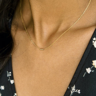 Tiny Dash Pipe Bar Necklace - Final Sale - Honeycat Jewelry