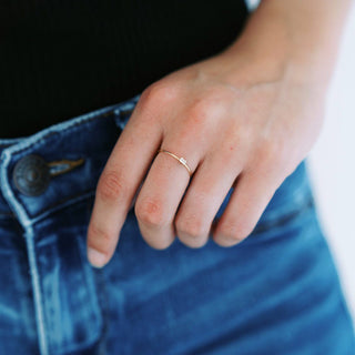 Tiny White Topaz Baguette Ring, 14k Gold - Honeycat Jewelry