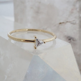 Triangle Solitaire Ring - Honeycat Jewelry