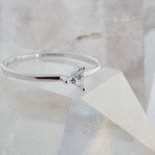 Triangle Solitaire Ring - Honeycat Jewelry