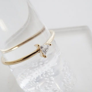 Triangle Solitaire Ring - Honeycat Jewelry