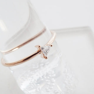 Triangle Solitaire Ring - Honeycat Jewelry